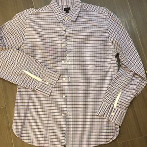 Jcrew button down M purple and blues small plaid